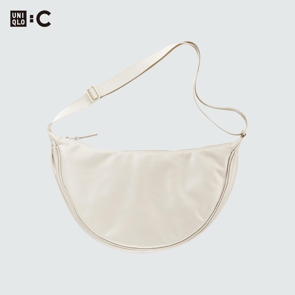 Uniqlo Handbags - Uniqlo Faux Leather Round Shoulder Bag - Off White